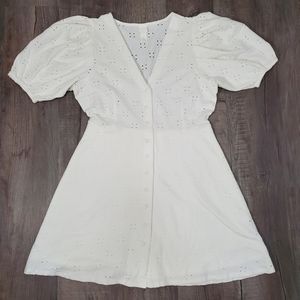 Eyelet Puffy Sleeve Sundress